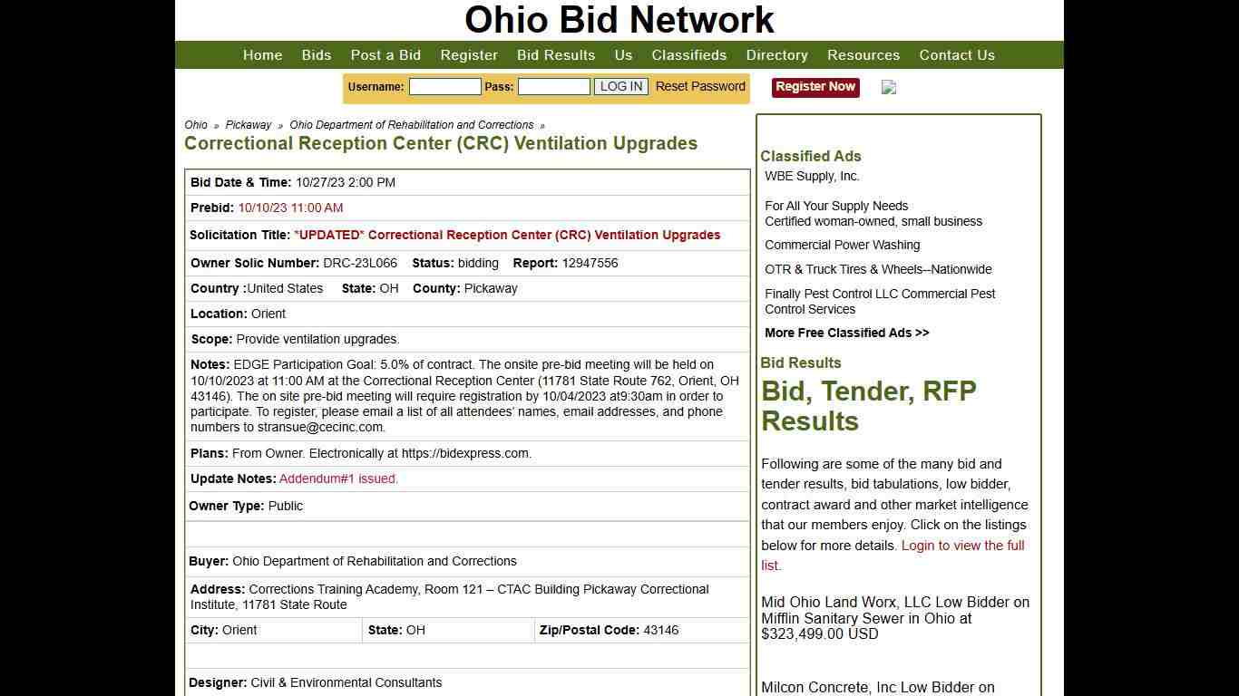 Correctional Reception Center Crc Ventilation Upgrades